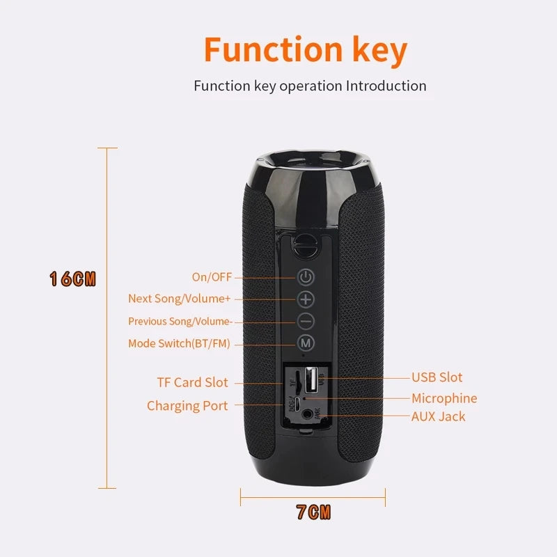 Portable Bluetooth Speaker with FM Radio